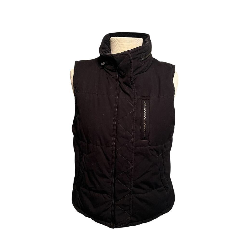 Vtg Ralph Lauren Polo Jeans Black Cotton Puffer Vest Size Medium - Picture 3 of 6